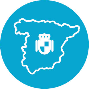 An icon of a Spanish map